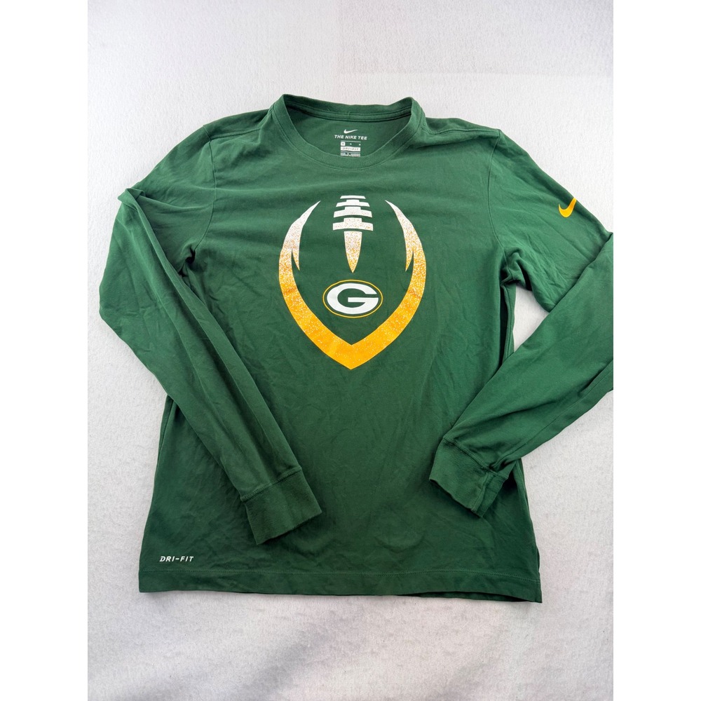 Nike Green Bay Packers Dri-FIT Long Sleeve Graphic Tee Mens Medium Green